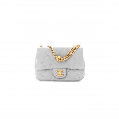 CHANEL CAVIAR QUILTED MINI SWEETHEART FLAP GREY (20*14*8cm) 